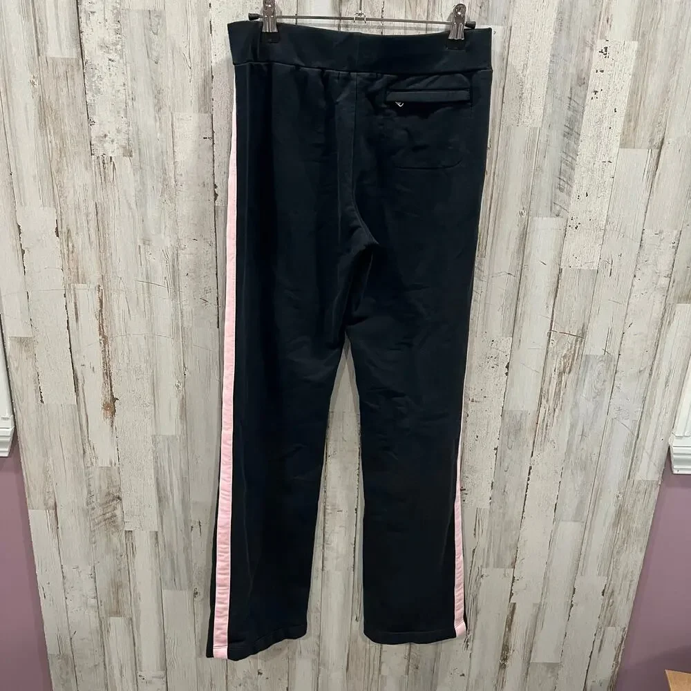 Lauren Ralph Lauren Black Pink Stripe Pull On Sweatpants Y2K Womens XS
